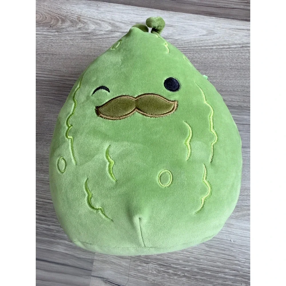 Squishmallows Charles the Pickle 8 Inch Green Mustache Winking Plush Toy